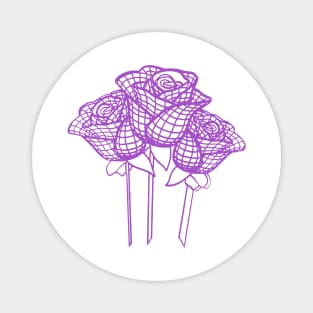 Enchanted Mesh Graphic Purple Roses Vector Magnet